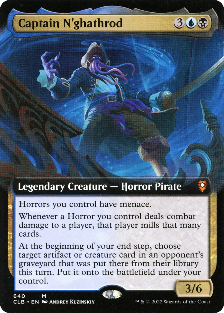 Captain N'ghathrod (CLB-640) - Commander Legends: Battle for Baldur's Gate: (Extended Art) Foil - Premium MTG Single from Wizards of the Coast - Just $68.04! Shop now at Game Crave Tournament Store
