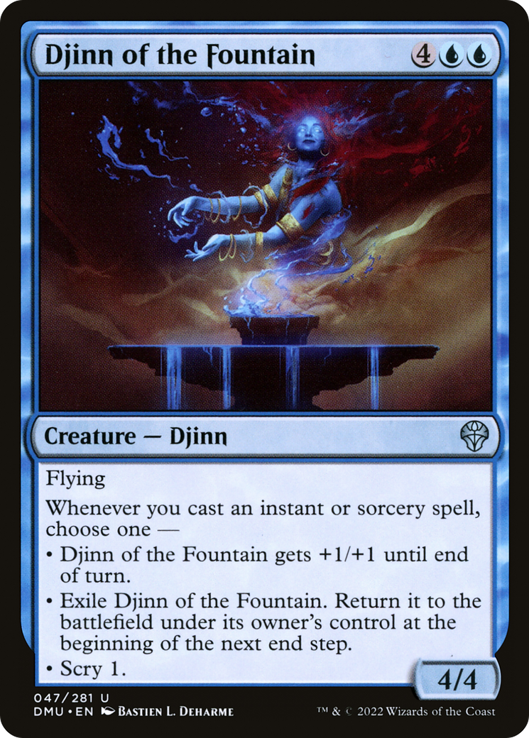 Djinn of the Fountain (DMU-047) - Dominaria United Foil - Premium MTG Single from Wizards of the Coast - Just $0.08! Shop now at Game Crave Tournament Store