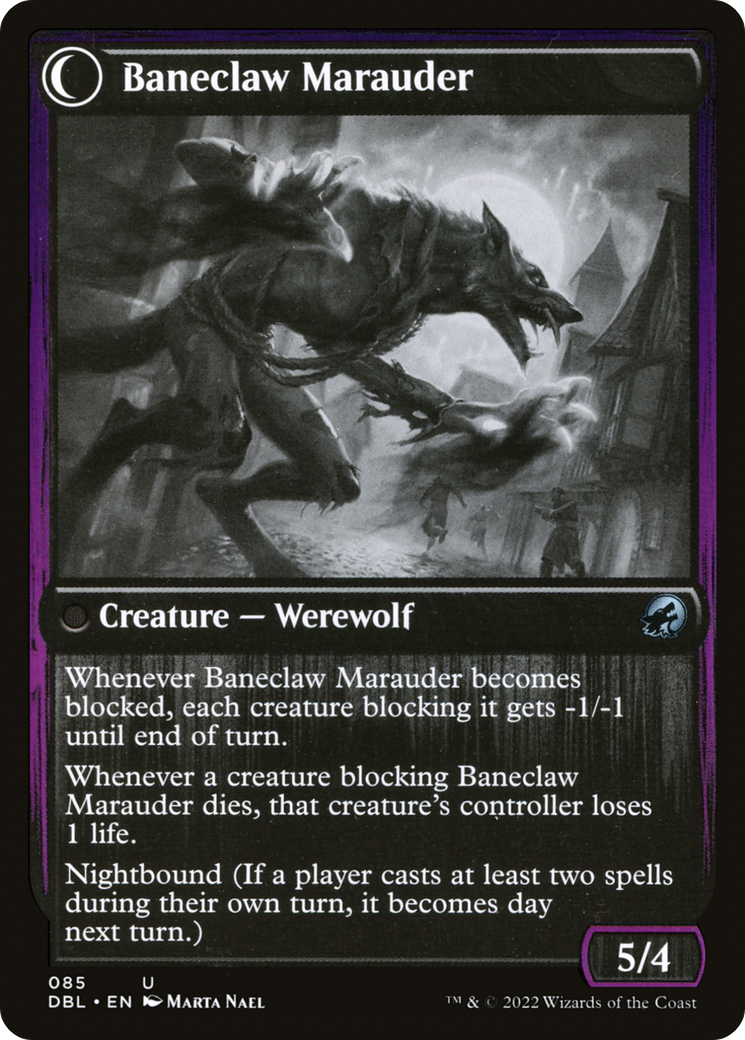 Baneblade Scoundrel // Baneclaw Marauder (DBL-085) - Innistrad: Double Feature: (Double Faced Transform) Foil - Premium MTG Single from Wizards of the Coast - Just $0.08! Shop now at Game Crave Tournament Store