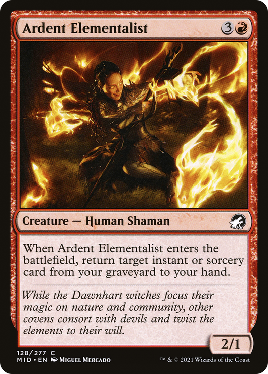 Ardent Elementalist (MID-128) - Innistrad: Midnight Hunt Foil - Premium MTG Single from Wizards of the Coast - Just $0.08! Shop now at Game Crave Tournament Store