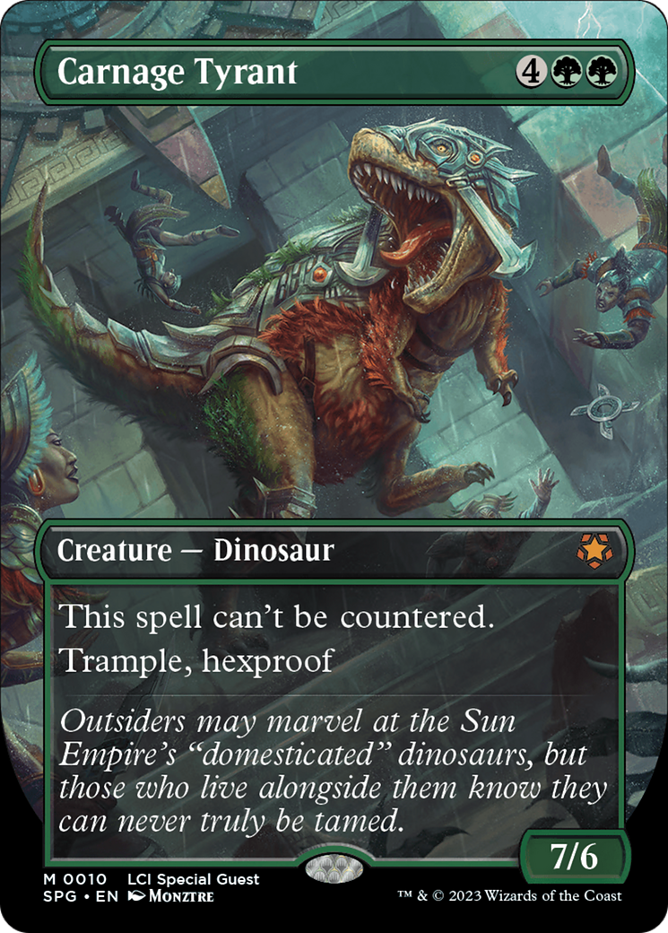 Carnage Tyrant (SPG-010) - Special Guests (Borderless) - Premium MTG Single from Wizards of the Coast - Just $1.20! Shop now at Game Crave Tournament Store