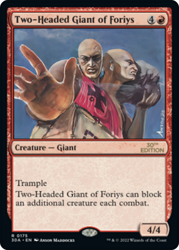 Two-Headed Giant of Foriys (30A-175) - 30th Anniversary Edition - Premium MTG Single from Wizards of the Coast - Just $4.79! Shop now at Game Crave Tournament Store