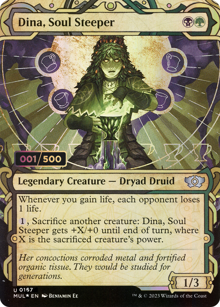 Dina, Soul Steeper (MUL-167Z) - Multiverse Legends: (Showcase) (Borderless) Foil - Premium MTG Single from Wizards of the Coast - Just $49.19! Shop now at Game Crave Tournament Store
