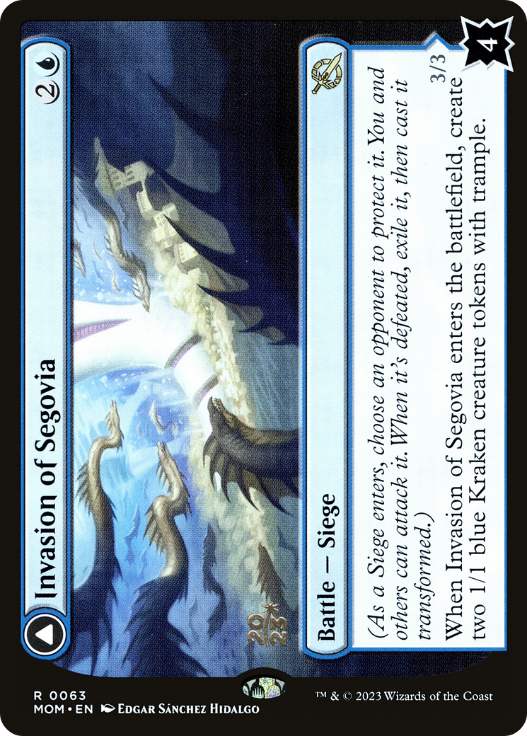Invasion of Segovia // Caetus, Sea Tyrant of Segovia (PMOM-63S) - March of the Machine Promos Foil - Premium MTG Single from Wizards of the Coast - Just $0.46! Shop now at Game Crave Tournament Store