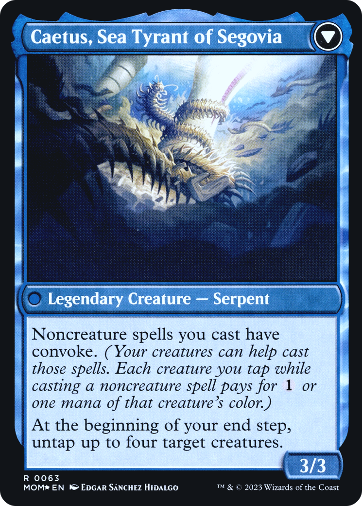 Invasion of Segovia // Caetus, Sea Tyrant of Segovia (PMOM-63S) - March of the Machine Promos Foil - Premium MTG Single from Wizards of the Coast - Just $0.46! Shop now at Game Crave Tournament Store