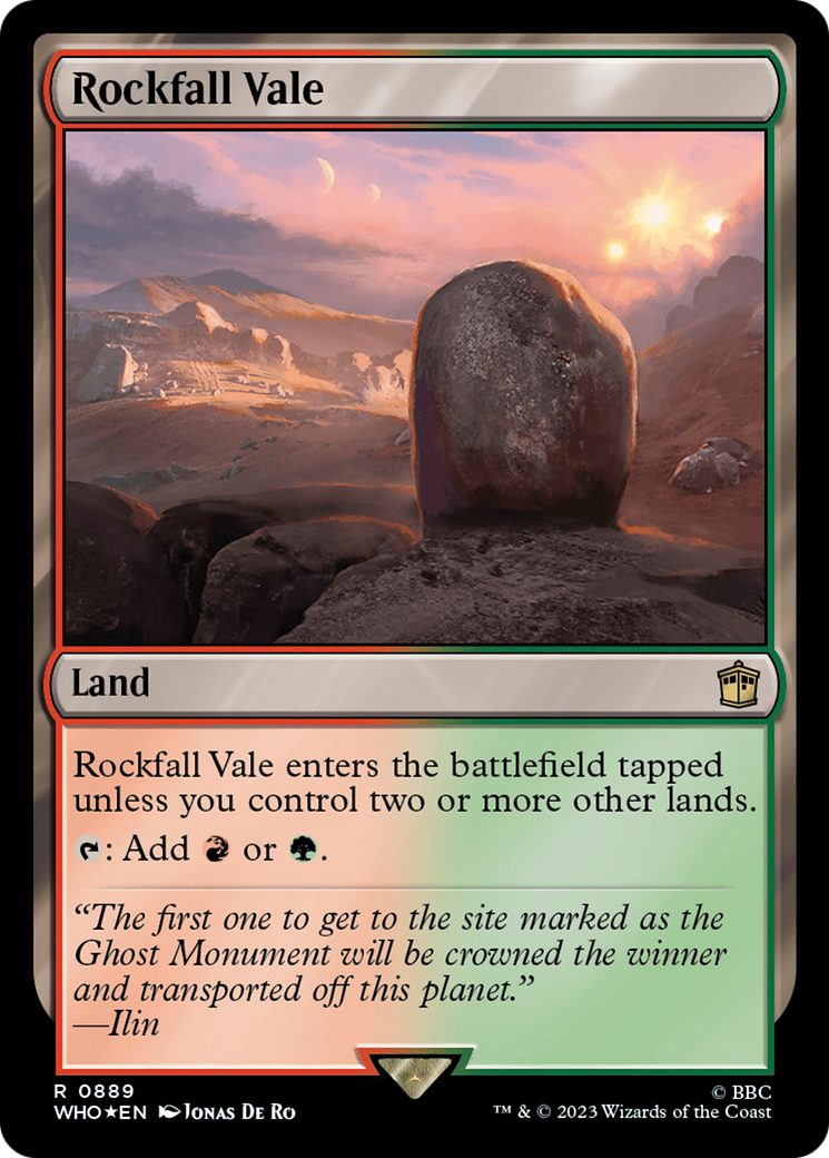 Rockfall Vale (WHO-889) - Doctor Who Foil - Premium MTG Single from Wizards of the Coast - Just $2.62! Shop now at Game Crave Tournament Store