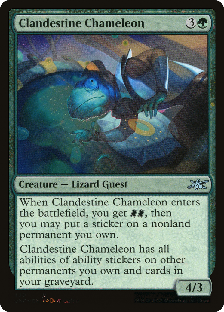 Clandestine Chameleon (UNF-420) - Unfinity Foil - Premium MTG Single from Wizards of the Coast - Just $0.14! Shop now at Game Crave Tournament Store