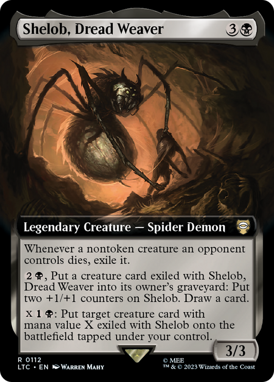 Shelob, Dread Weaver (LTC-112) - Tales of Middle-earth Commander: (Extended Art) - Premium MTG Single from Wizards of the Coast - Just $0.67! Shop now at Game Crave Tournament Store