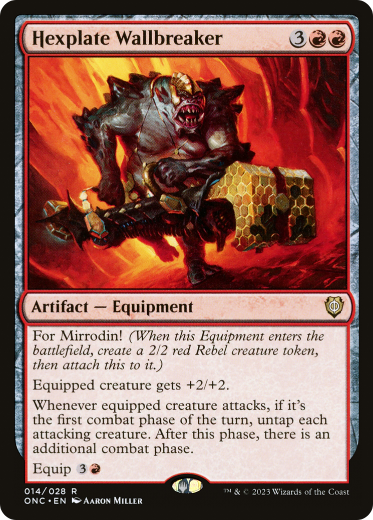 Hexplate Wallbreaker (ONC-014) - Phyrexia: All Will Be One Commander - Premium MTG Single from Wizards of the Coast - Just $2.24! Shop now at Game Crave Tournament Store