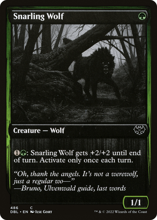 Snarling Wolf (DBL-486) - Innistrad: Double Feature - Premium MTG Single from Wizards of the Coast - Just $0.08! Shop now at Game Crave Tournament Store