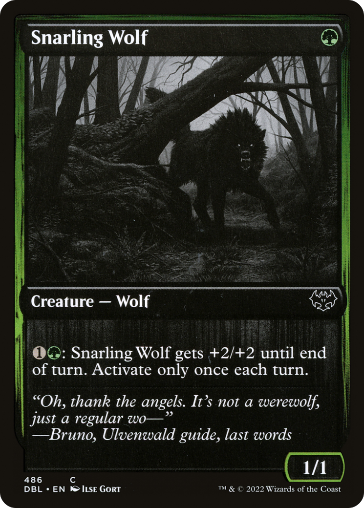 Snarling Wolf (DBL-486) - Innistrad: Double Feature Foil - Premium MTG Single from Wizards of the Coast - Just $0.08! Shop now at Game Crave Tournament Store