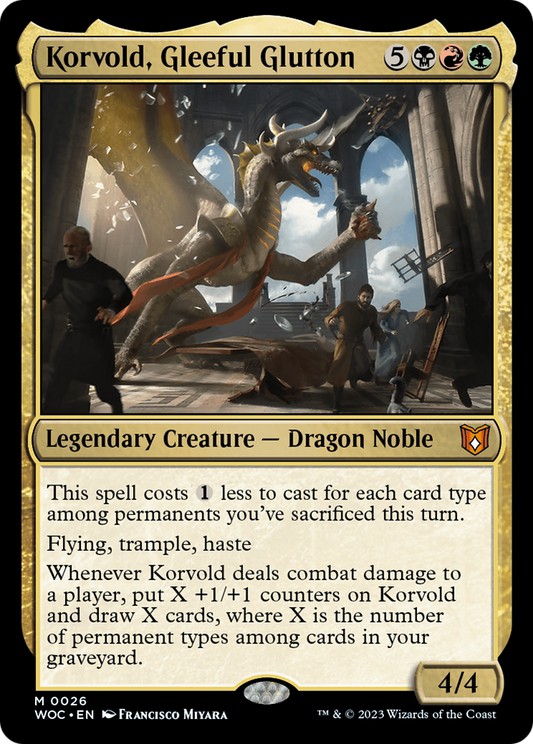Korvold, Gleeful Glutton (WOC-026) - Wilds of Eldraine Commander - Premium MTG Single from Wizards of the Coast - Just $0.10! Shop now at Game Crave Tournament Store