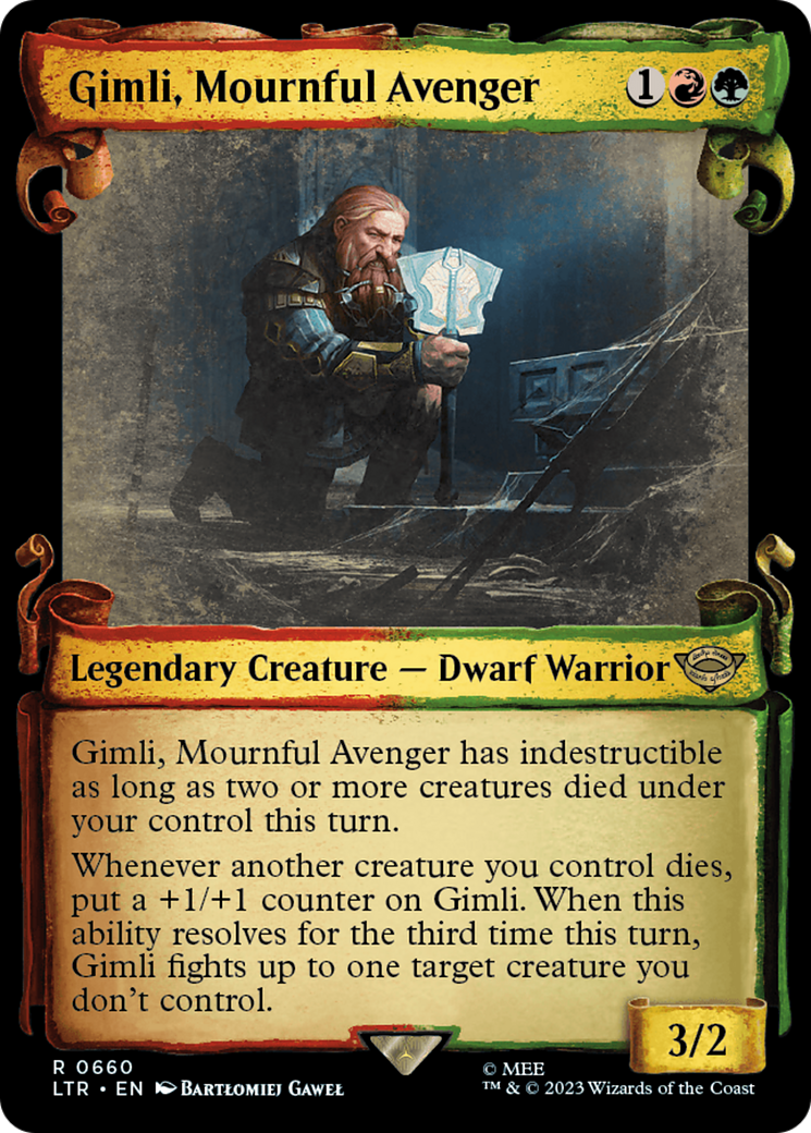 Gimli, Mournful Avenger (LTR-660) - The Lord of the Rings: Tales of Middle-earth: (Showcase) Foil - Premium MTG Single from Wizards of the Coast - Just $0.14! Shop now at Game Crave Tournament Store