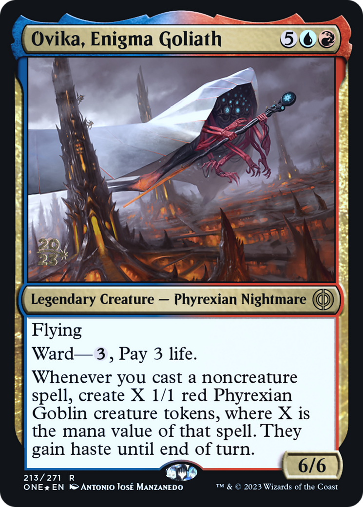 Ovika, Enigma Goliath (PONE-213S) - Phyrexia: All Will Be One Promos Foil - Premium MTG Single from Wizards of the Coast - Just $0.21! Shop now at Game Crave Tournament Store