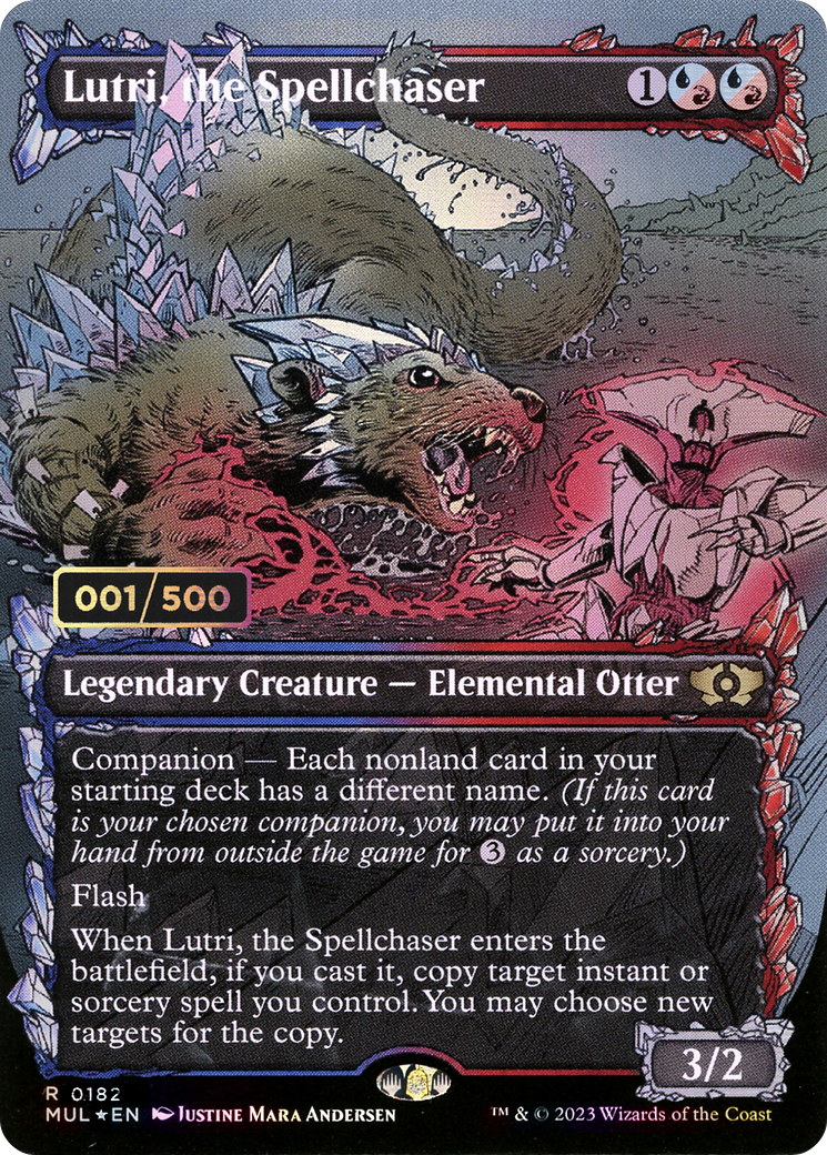 Lutri, the Spellchaser (MUL-182Z) - Multiverse Legends: (Showcase) (Borderless) Foil - Premium MTG Single from Wizards of the Coast - Just $170.20! Shop now at Game Crave Tournament Store