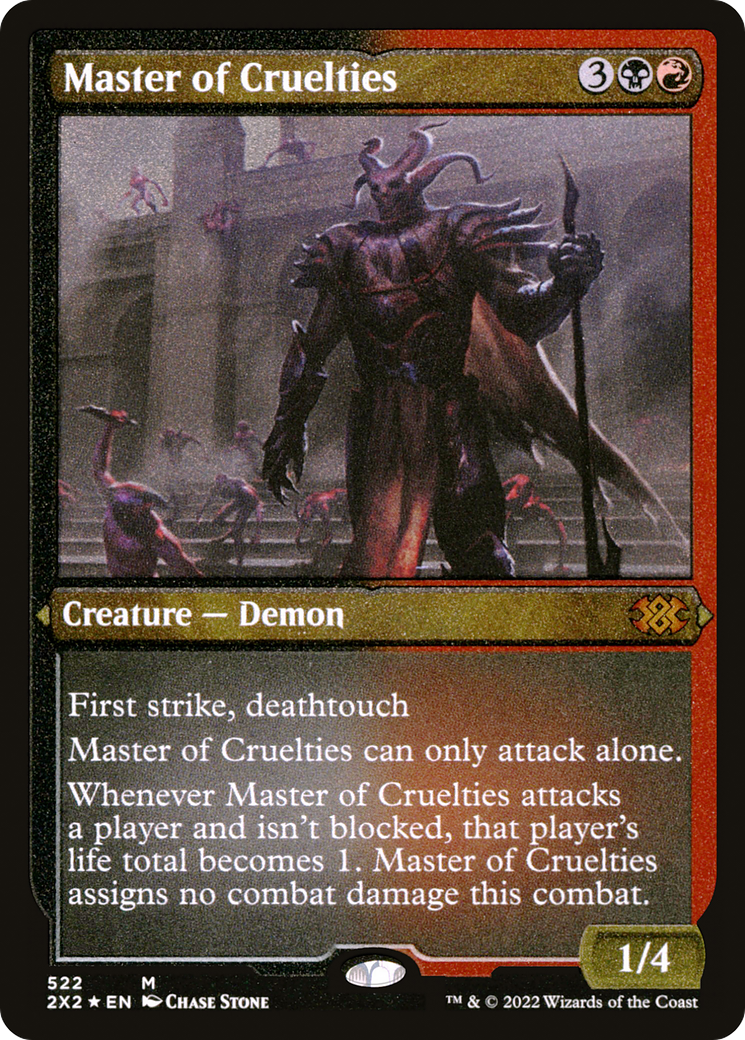 Master of Cruelties (2X2-522) - Double Masters 2022 Etched Foil - Premium MTG Single from Wizards of the Coast - Just $3.95! Shop now at Game Crave Tournament Store