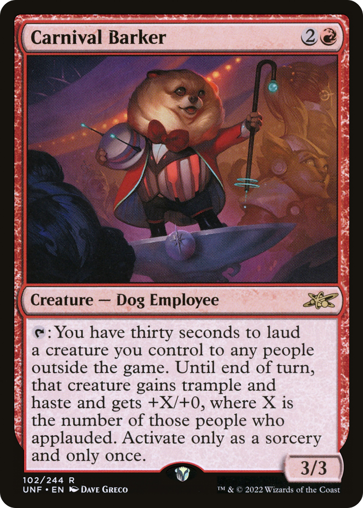 Carnival Barker (UNF-102) - Unfinity Foil - Premium MTG Single from Wizards of the Coast - Just $0.25! Shop now at Game Crave Tournament Store
