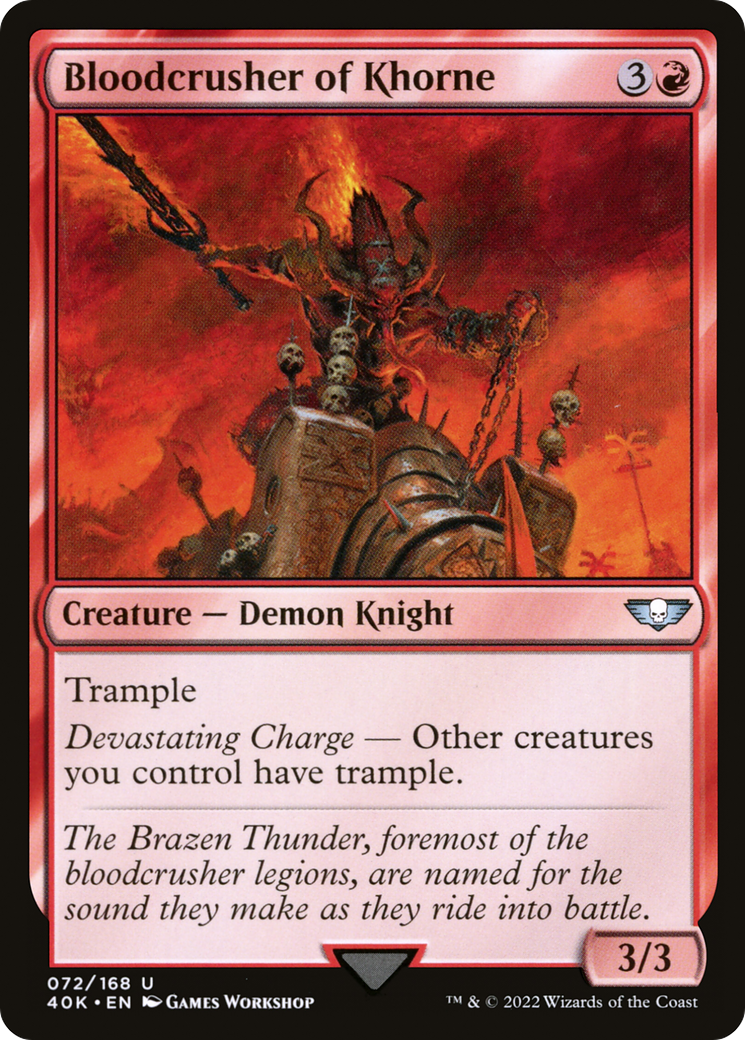 Bloodcrusher of Khorne (40K-072) - Warhammer 40,000 Commander - Premium MTG Single from Wizards of the Coast - Just $2.17! Shop now at Game Crave Tournament Store