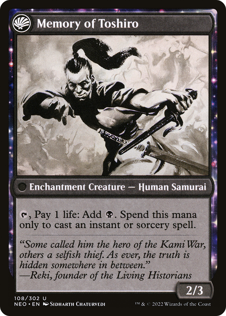 Life of Toshiro Umezawa // Memory of Toshiro (NEO-108) - Kamigawa: Neon Dynasty: (fandfc) - Premium MTG Single from Wizards of the Coast - Just $0.08! Shop now at Game Crave Tournament Store