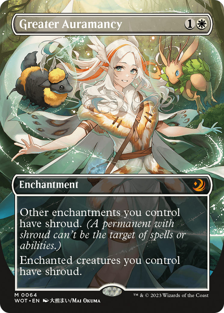 Greater Auramancy (WOT-064) - Wilds of Eldraine: Enchanting Tales (Borderless) Foil - Premium MTG Single from Wizards of the Coast - Just $7.99! Shop now at Game Crave Tournament Store