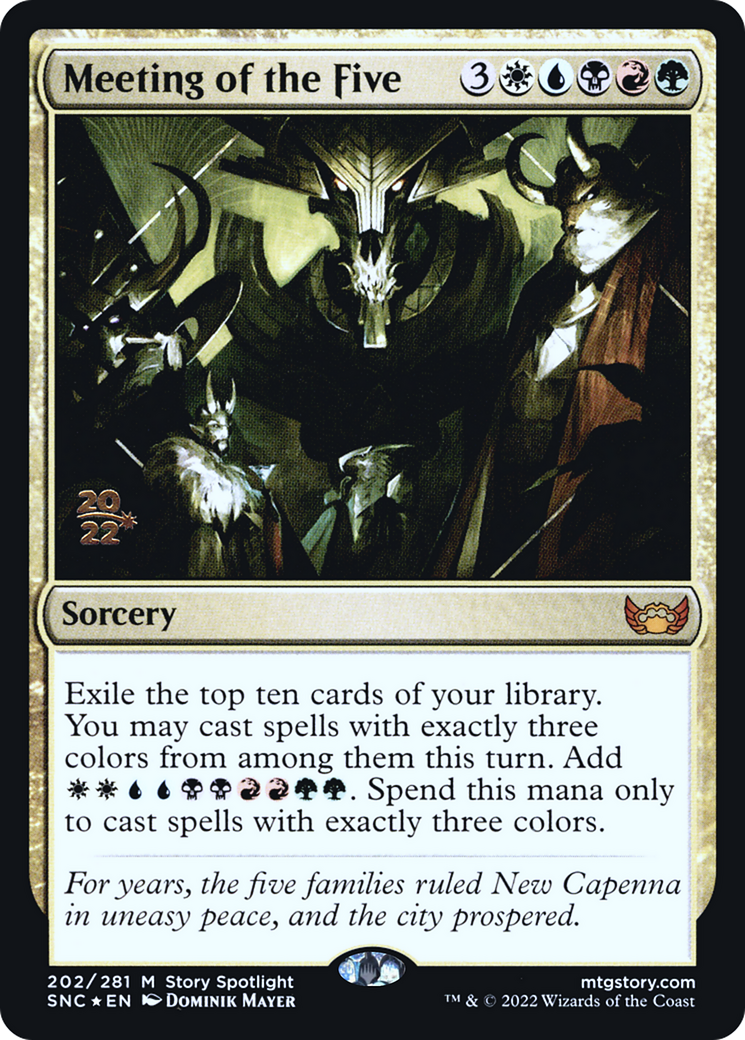 Meeting of the Five (PSNC-202S) - Streets of New Capenna Promos Foil - Premium MTG Single from Wizards of the Coast - Just $0.28! Shop now at Game Crave Tournament Store