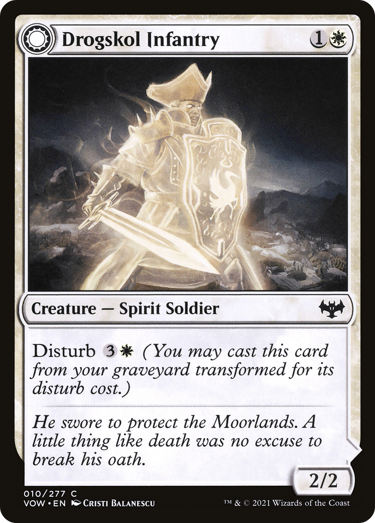 Drogskol Infantry // Drogskol Armaments (VOW-010) - Innistrad: Crimson Vow: (Double Faced Transform) - Premium MTG Single from Wizards of the Coast - Just $0.08! Shop now at Game Crave Tournament Store