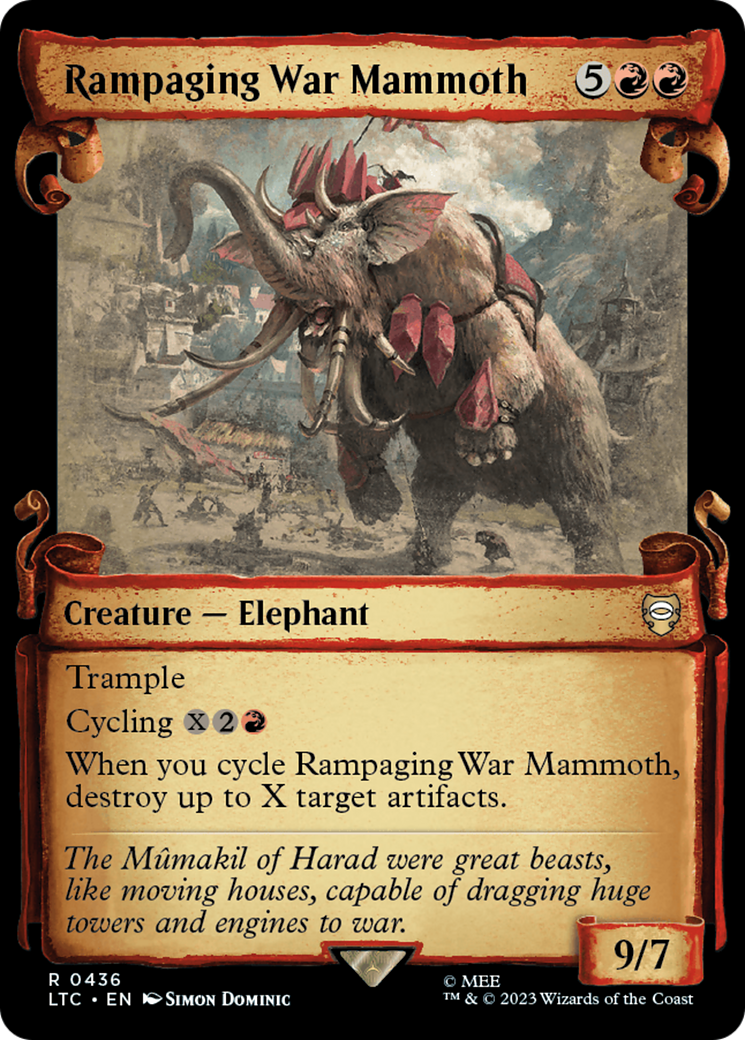 Rampaging War Mammoth (LTC-436) - Tales of Middle-earth Commander: (Showcase) - Premium MTG Single from Wizards of the Coast - Just $0.22! Shop now at Game Crave Tournament Store