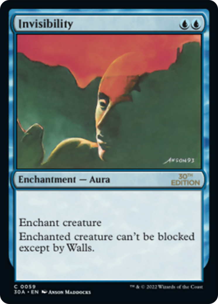 Invisibility (30A-059) - 30th Anniversary Edition - Premium MTG Single from Wizards of the Coast - Just $0.95! Shop now at Game Crave Tournament Store