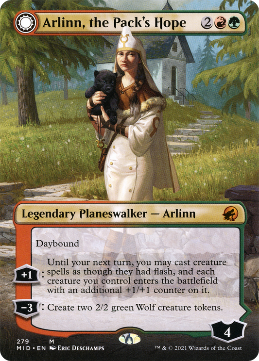 Arlinn, the Pack's Hope // Arlinn, the Moon's Fury (MID-279) - Innistrad: Midnight Hunt: (Double Faced Transform) (Borderless) - Premium MTG Single from Wizards of the Coast - Just $2.23! Shop now at Game Crave Tournament Store
