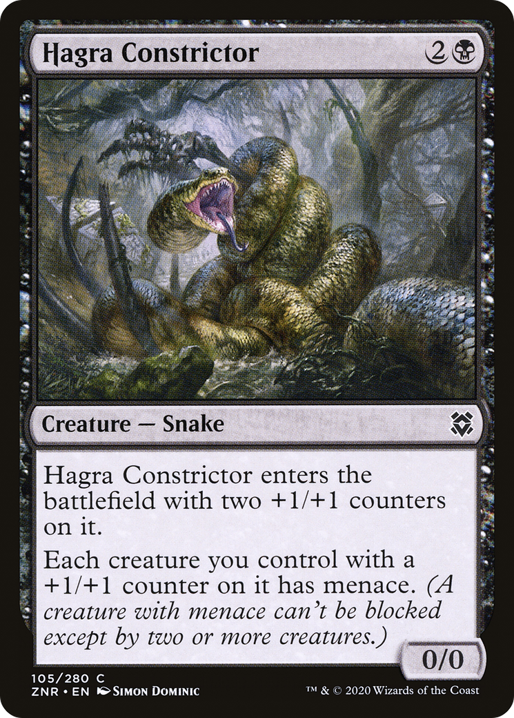 Hagra Constrictor (ZNR-105) - Zendikar Rising - Premium MTG Single from Wizards of the Coast - Just $0.08! Shop now at Game Crave Tournament Store