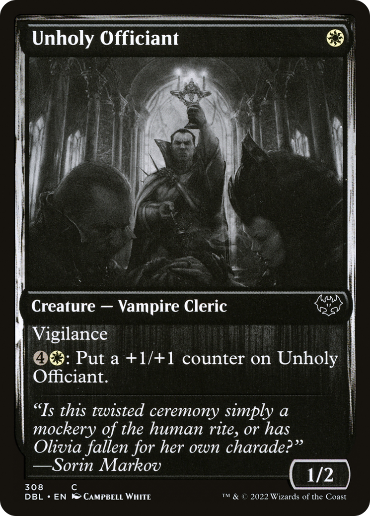 Unholy Officiant (DBL-308) - Innistrad: Double Feature - Premium MTG Single from Wizards of the Coast - Just $0.08! Shop now at Game Crave Tournament Store