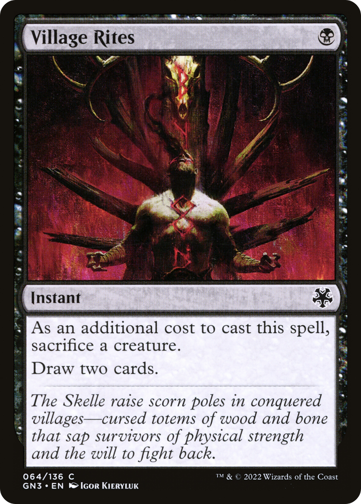 Village Rites (GN3-064) - Game Night: Free-for-All - Premium MTG Single from Wizards of the Coast - Just $0.08! Shop now at Game Crave Tournament Store