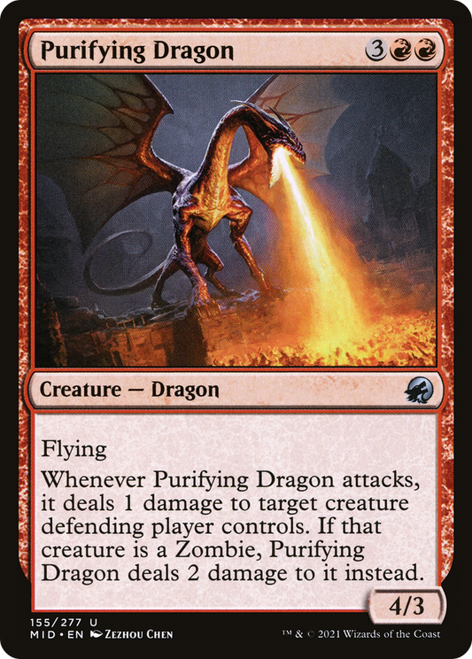 Purifying Dragon (MID-155) - Innistrad: Midnight Hunt Foil - Premium MTG Single from Wizards of the Coast - Just $0.08! Shop now at Game Crave Tournament Store