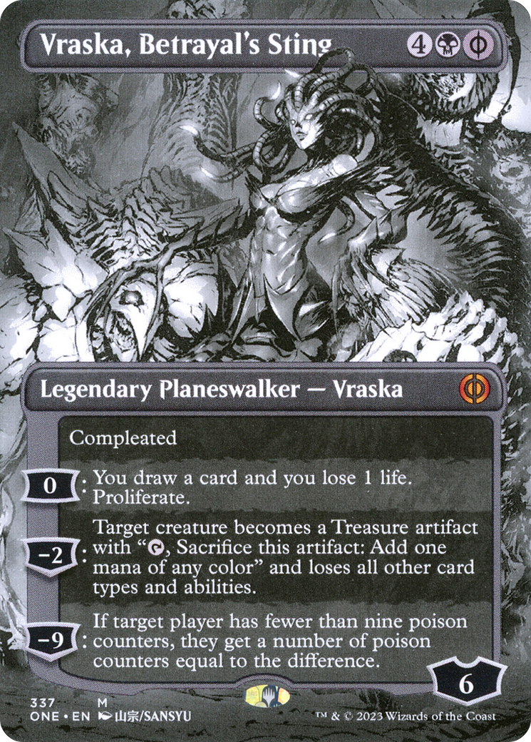 Vraska, Betrayal's Sting (ONE-337) - Phyrexia: All Will Be One: (Showcase) (Borderless) - Premium MTG Single from Wizards of the Coast - Just $3.32! Shop now at Game Crave Tournament Store