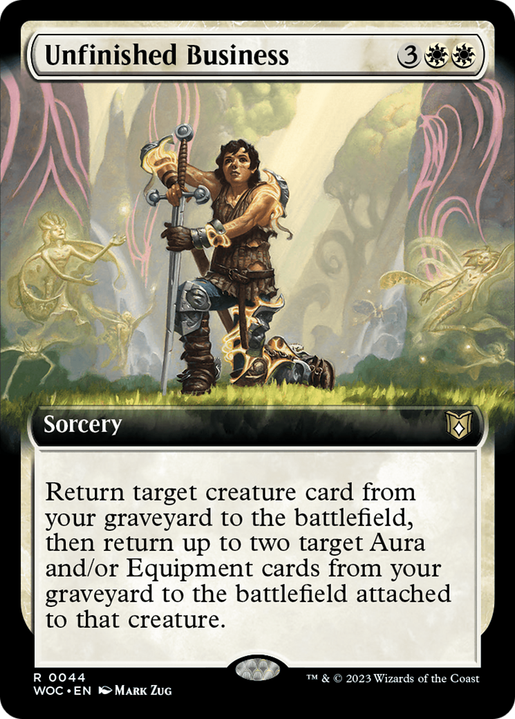 Unfinished Business (WOC-044) - Wilds of Eldraine Commander: (Extended Art) - Premium MTG Single from Wizards of the Coast - Just $1.14! Shop now at Game Crave Tournament Store