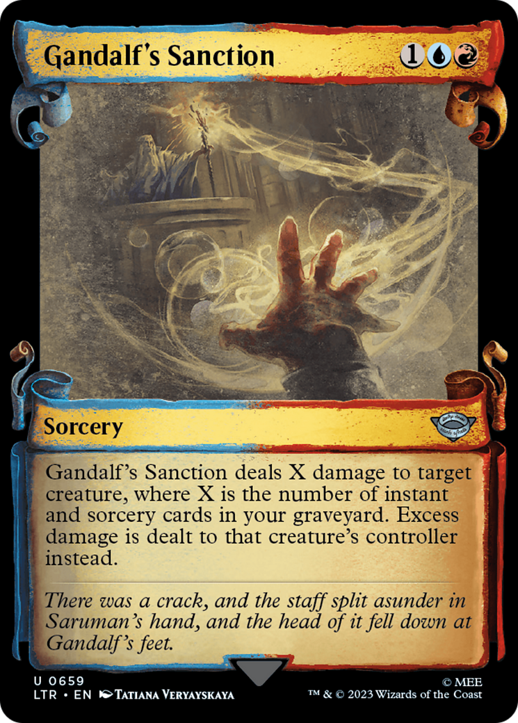 Gandalf's Sanction (LTR-659) - The Lord of the Rings: Tales of Middle-earth: (Showcase) Foil - Premium MTG Single from Wizards of the Coast - Just $0.08! Shop now at Game Crave Tournament Store