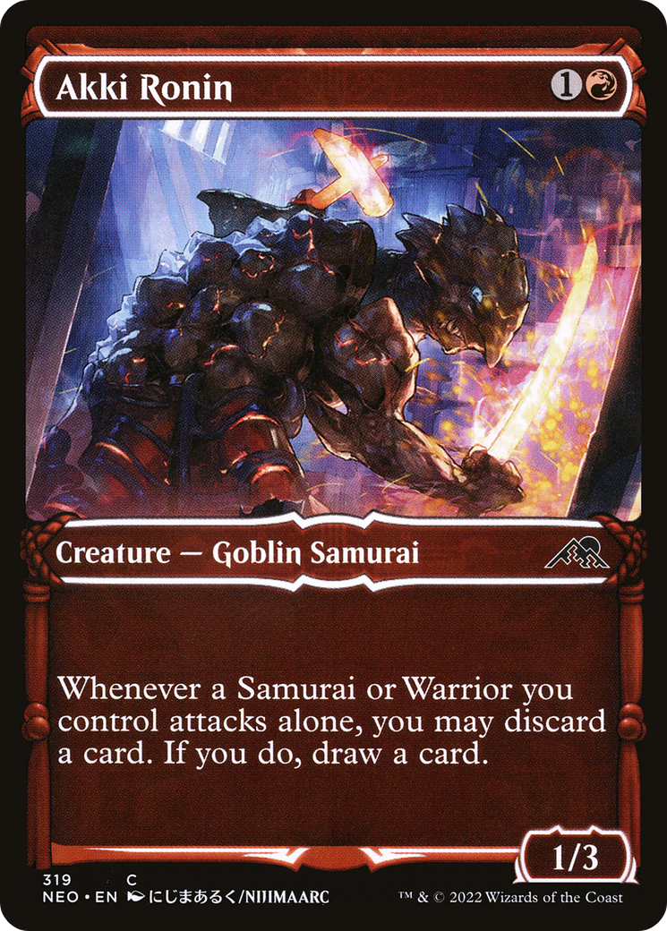 Akki Ronin (NEO-319) - Kamigawa: Neon Dynasty: (Showcase) Foil - Premium MTG Single from Wizards of the Coast - Just $0.08! Shop now at Game Crave Tournament Store