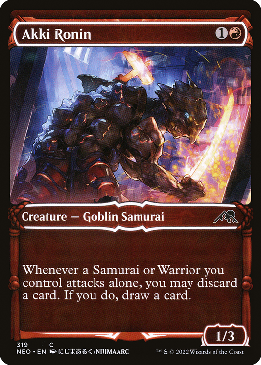 Akki Ronin (NEO-319) - Kamigawa: Neon Dynasty: (Showcase) Foil - Premium MTG Single from Wizards of the Coast - Just $0.08! Shop now at Game Crave Tournament Store
