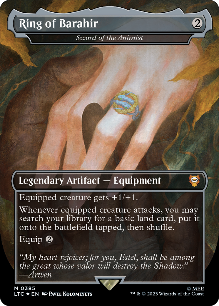 Sword of the Animist (LTC-385) - Tales of Middle-earth Commander / Ring of Barahir (Borderless) Foil - Premium MTG Single from Wizards of the Coast - Just $7.57! Shop now at Game Crave Tournament Store