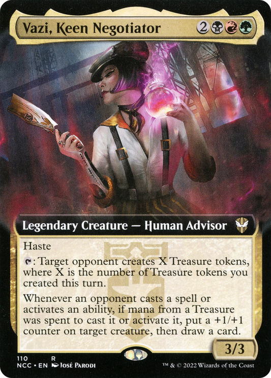 Vazi, Keen Negotiator (NCC-110) - New Capenna Commander: (Extended Art) - Premium MTG Single from Wizards of the Coast - Just $0.08! Shop now at Game Crave Tournament Store