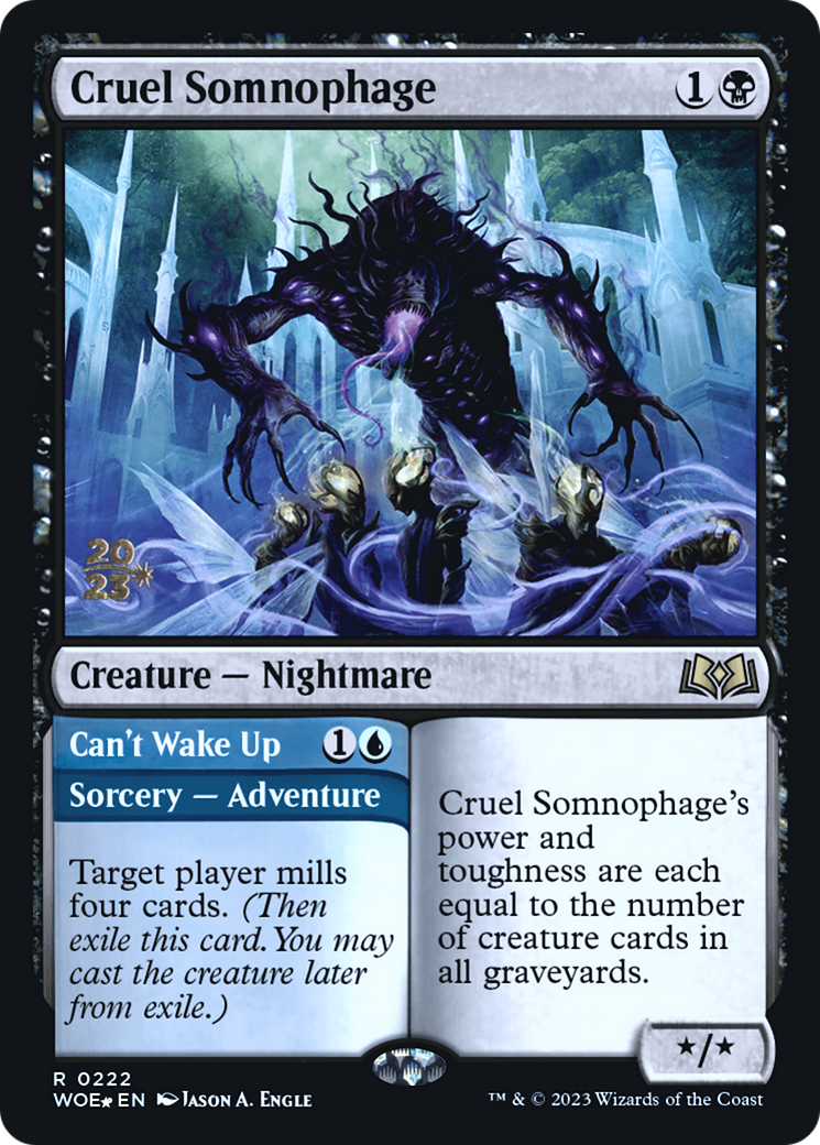 Cruel Somnophage // Can't Wake Up (PWOE-222S) - Wilds of Eldraine Promos Foil - Premium MTG Single from Wizards of the Coast - Just $0.26! Shop now at Game Crave Tournament Store