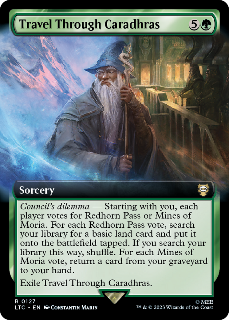 Travel Through Caradhras (LTC-127) - Tales of Middle-earth Commander: (Extended Art) - Premium MTG Single from Wizards of the Coast - Just $0.08! Shop now at Game Crave Tournament Store