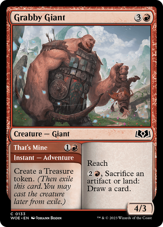 Grabby Giant // That's Mine (WOE-133) - Wilds of Eldraine Foil - Premium MTG Single from Wizards of the Coast - Just $0.08! Shop now at Game Crave Tournament Store