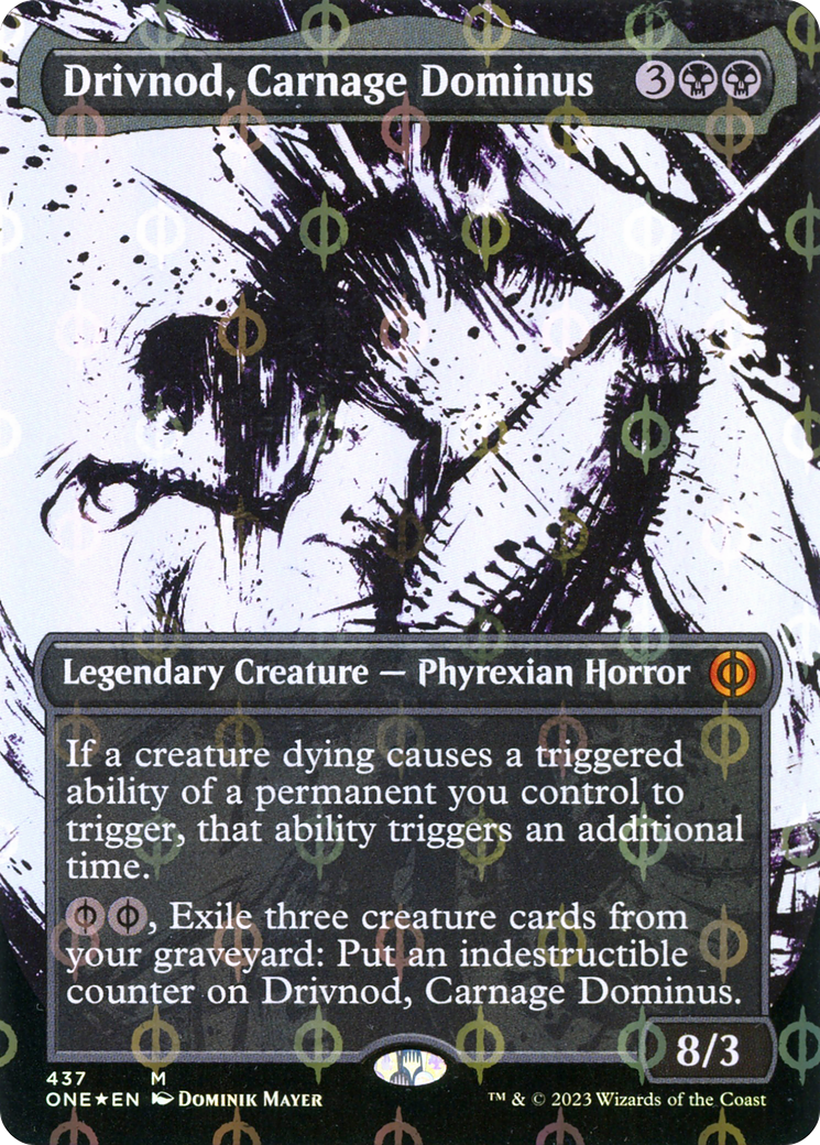 Drivnod, Carnage Dominus (ONE-437) - Phyrexia: All Will Be One: (Showcase) (Borderless) Foil - Premium MTG Single from Wizards of the Coast - Just $2.52! Shop now at Game Crave Tournament Store