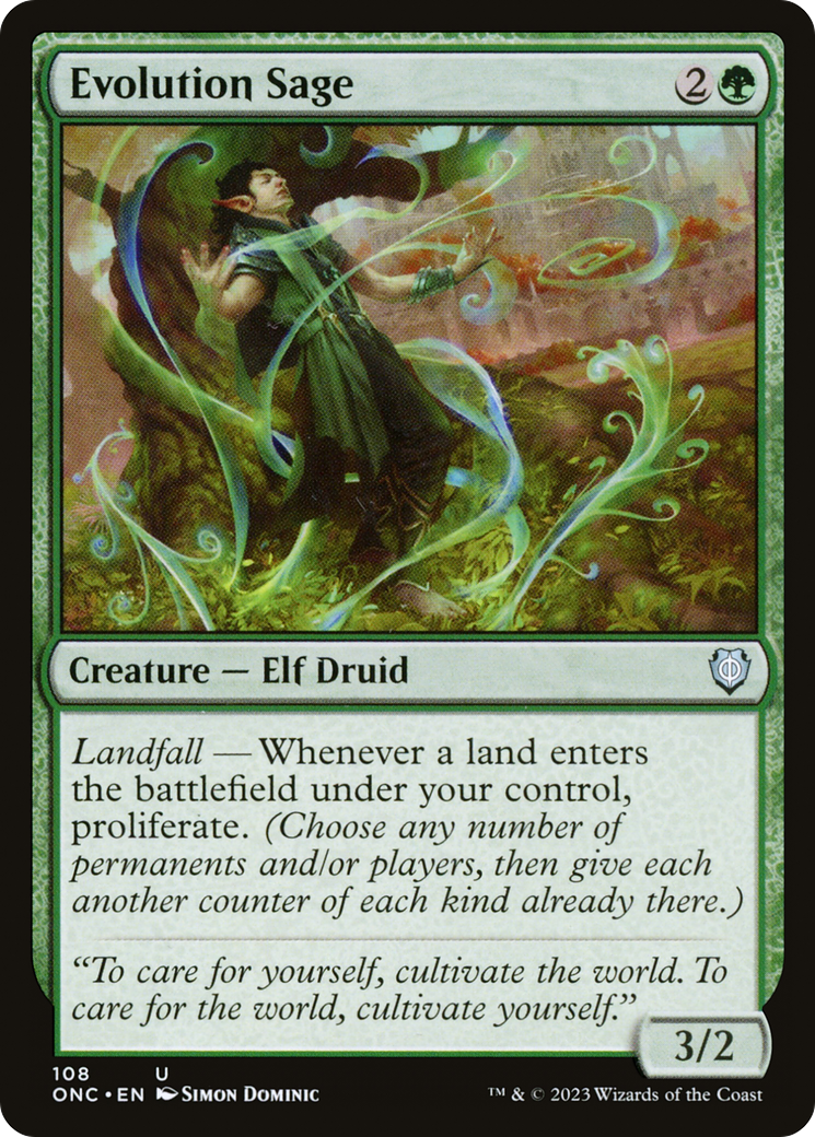 Evolution Sage (ONC-108) - Phyrexia: All Will Be One Commander - Premium MTG Single from Wizards of the Coast - Just $0.65! Shop now at Game Crave Tournament Store