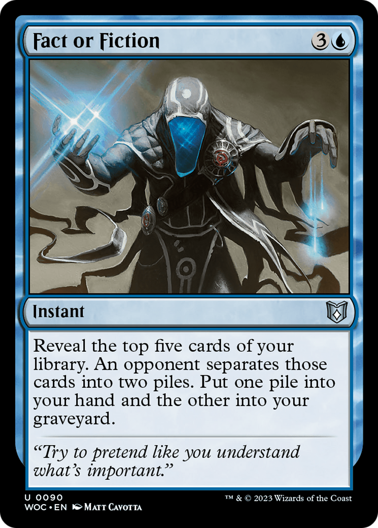Fact or Fiction (WOC-090) - Wilds of Eldraine Commander - Premium MTG Single from Wizards of the Coast - Just $0.08! Shop now at Game Crave Tournament Store