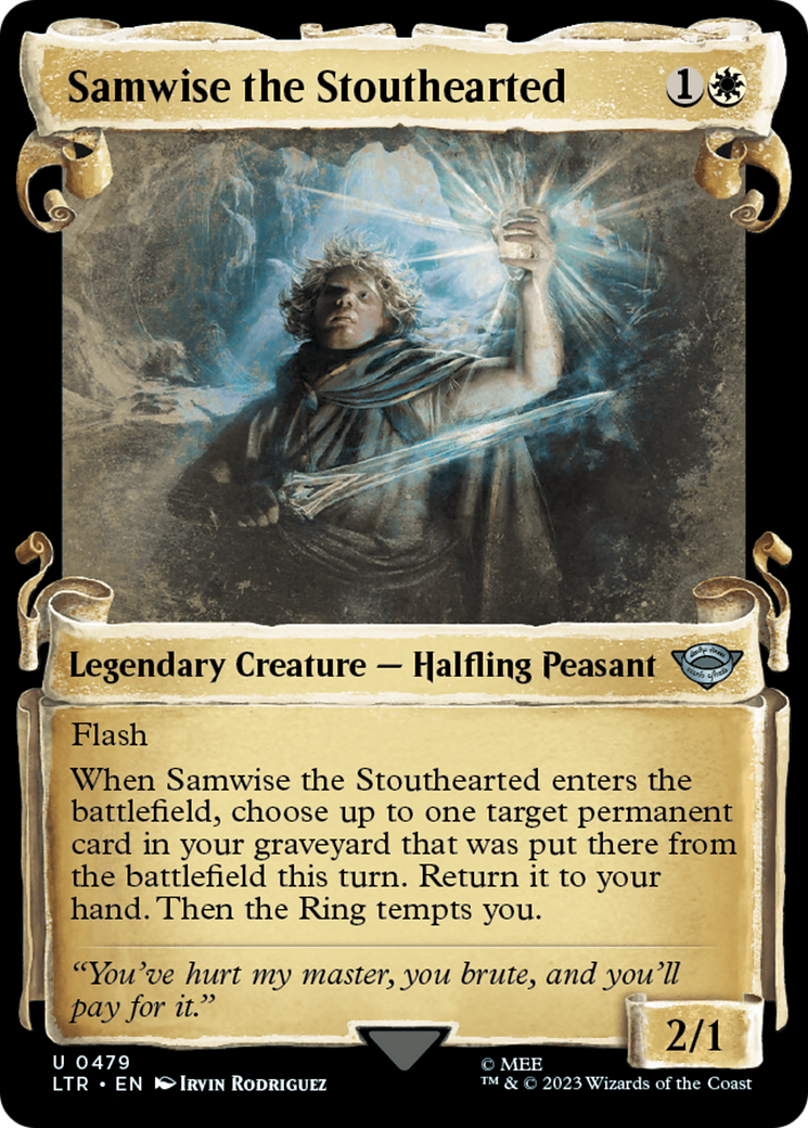 Samwise the Stouthearted (LTR-479) - The Lord of the Rings: Tales of Middle-earth: (Showcase) - Premium MTG Single from Wizards of the Coast - Just $0.08! Shop now at Game Crave Tournament Store