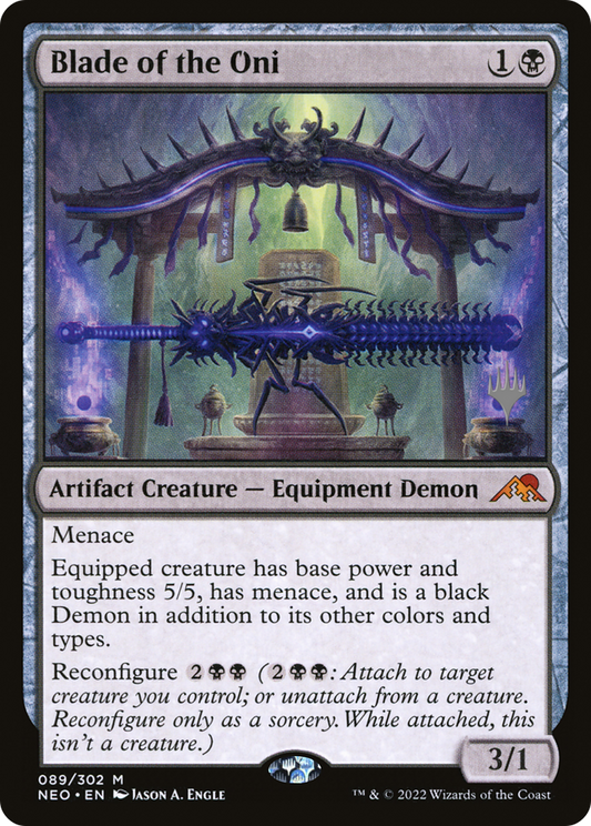 Blade of the Oni (PNEO-89P) - Kamigawa: Neon Dynasty Promos Foil - Premium MTG Single from Wizards of the Coast - Just $0.39! Shop now at Game Crave Tournament Store