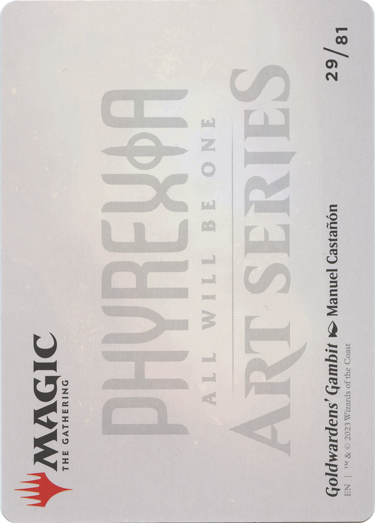 Goldwardens' Gambit // Goldwardens' Gambit (AONE-029) - Phyrexia: All Will Be One Art Series (Borderless) - Premium MTG Single from Wizards of the Coast - Just $0! Shop now at Game Crave Tournament Store