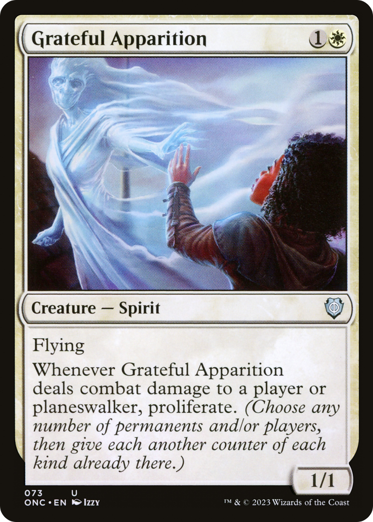 Grateful Apparition (ONC-073) - Phyrexia: All Will Be One Commander - Premium MTG Single from Wizards of the Coast - Just $0.08! Shop now at Game Crave Tournament Store